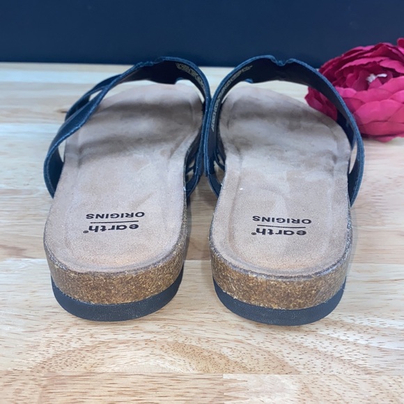 Earth Origins Black Leather Lyndon Leah Slide Sandal, 8.5W - Picture 5 of 8